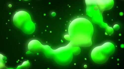 Dynamic Green Glowing Liquid Shapes Background