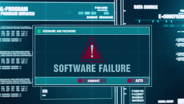 Software Failure Warning with Futuristic Digital Interface, Backgrounds ...