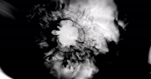 Abstract Ink Flowing on Black Background