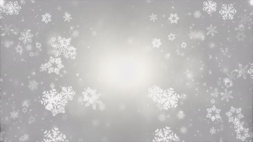 Elegant Falling Snowflakes Winter Holiday Background Loop