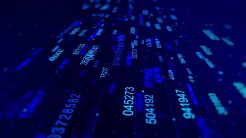 Abstract Digital Data Flow Background with Blue Numbers