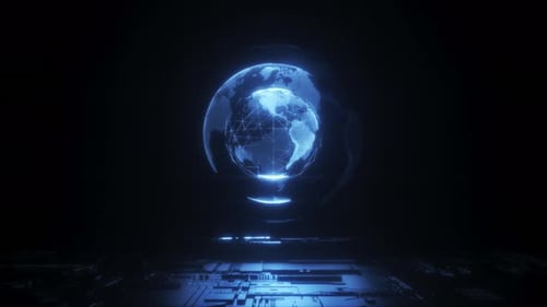 Rotating Futuristic Earth Hud Loop