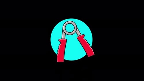 Animated Minimalist Hand Gripper Fitness Icon