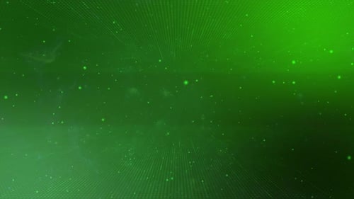Flying Through Digital Grid Green Abstract Background