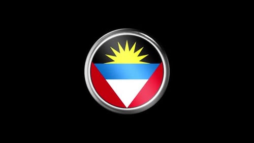 Antigua and Barbuda Flag Spinning Glossy Button
