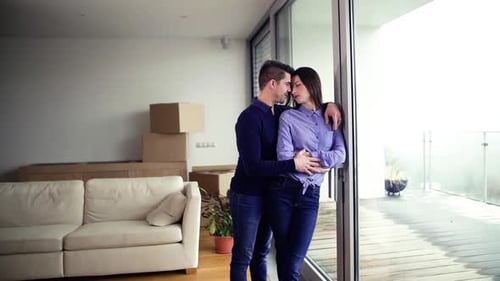 Young Couple Moving in New Home