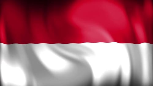 Waving Red and White Flag Background Animation