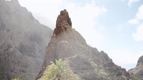 Beautiful Aerial Scenery of Masca Rock on Tenerife Island on Summer Sunny Day