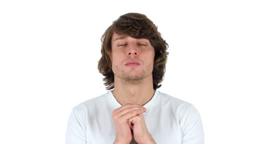 Praying Man White Background