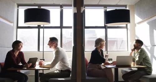 Business communication, coworking and professional people chat, discussion