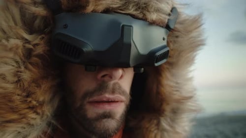 Piloto de Zumbido con gafas virtuales