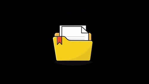 Minimalist Folder and Document Icon Animation