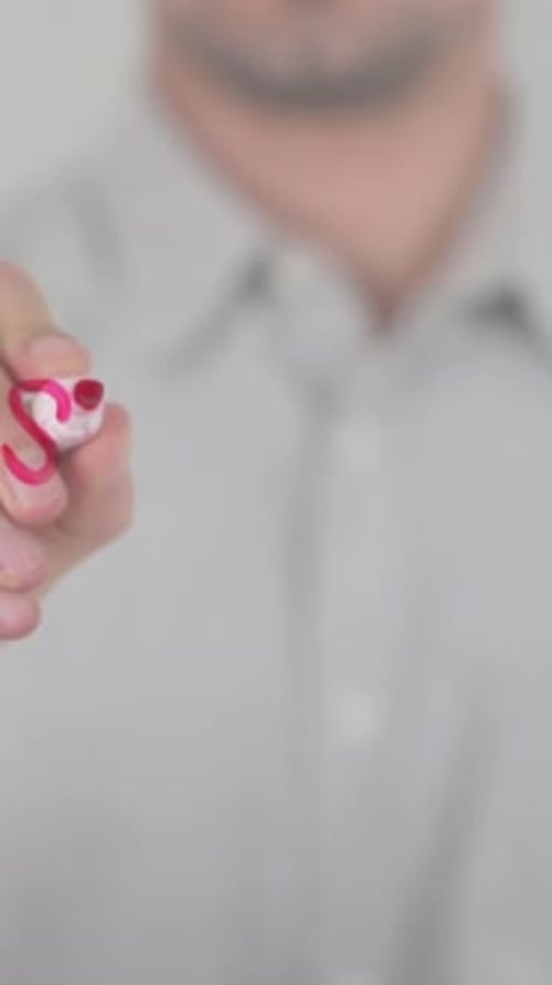 Synergy, Writing on Screen with Hand, Vertical Video