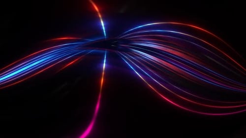 Dynamic Abstract Neon Light Trails Background