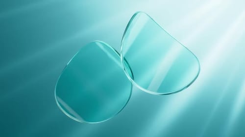 Cyan transparent glass background, 3d rendering.