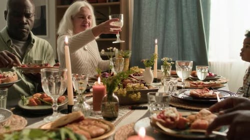 Cozy Dinner with Family and Friends at Home