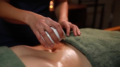 Ayurvedic Abdominal Massage in Spa Setting