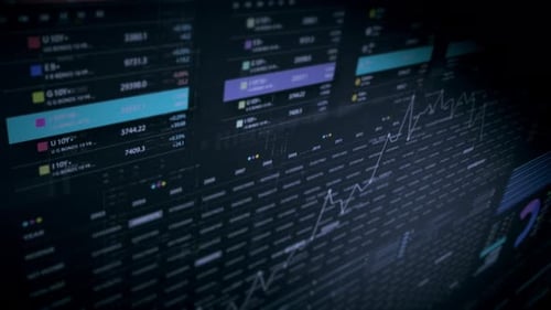 Futuristic Corporate Financial Data Analysis Dashboard Animation
