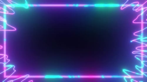 Vibrant Animated Neon Light Frame Loop