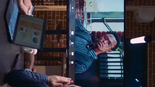 Colleagues in Office Having a Video Conference