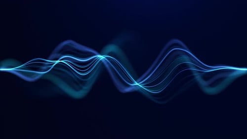 Minimaler blauer fließender Wellenhintergrund mit sanftem Farbverlauf und sauberer Bewegung