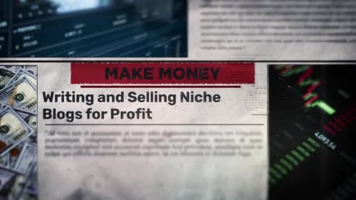 Financial News Headline Animation with Money and Stock Market Data