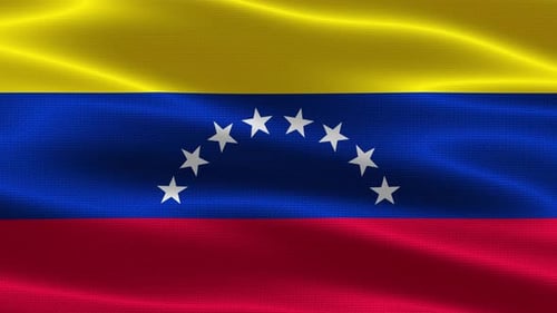 Realistic Waving Venezuela Flag Background