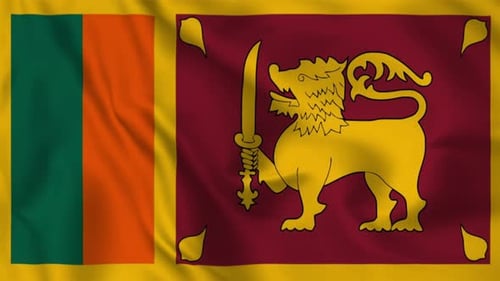Waving Flag of Sri Lanka National Symbol