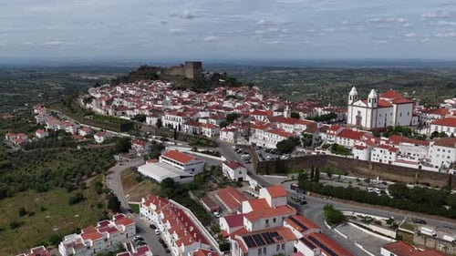 Vue aérienne du château de Castelo de Vide, Portugal.