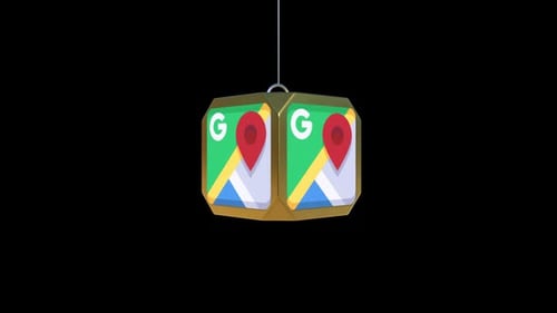 Golden Map Icon Cube Logo Reveal 3D Animation