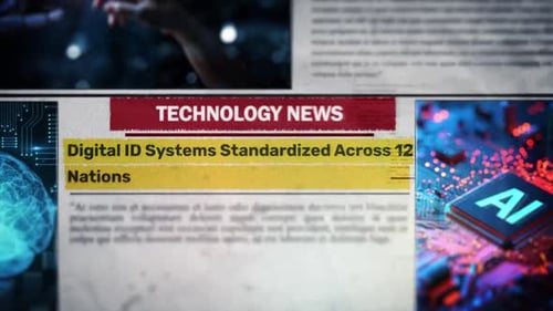 Dynamic Technology News Newspaper Headline Reveal