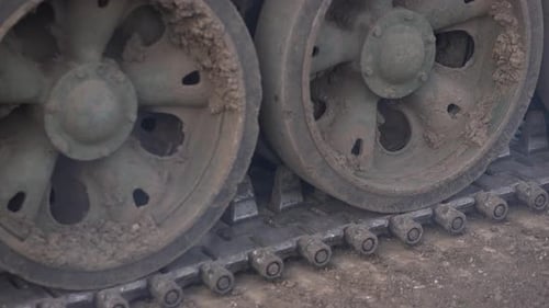 Caterpillar Tracks on a Military Tank 56