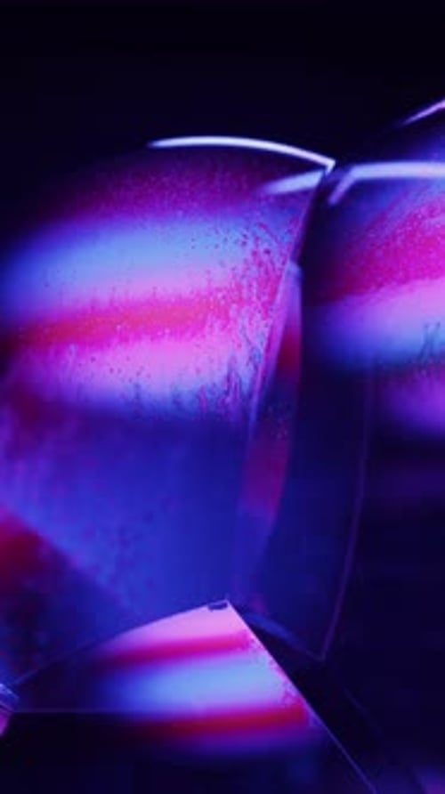 Macro shot of bubbles with rainbow colors