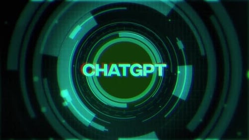 Futuristic Digital Glitch Text Reveal with HUD Elements