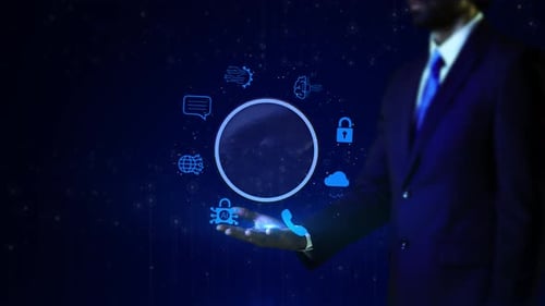 Futuristic Digital HUD Technology User Interface User Interface Data Display AI Hologram Industrial