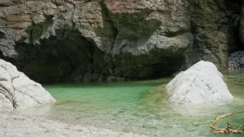Hidden Cave with Emerald Water Limestone Cavern with Tranquil Turquoise Waters Pictureperfect