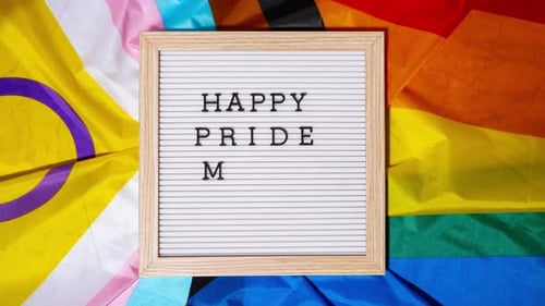 Happy Pride Month Message on LGBT Flags