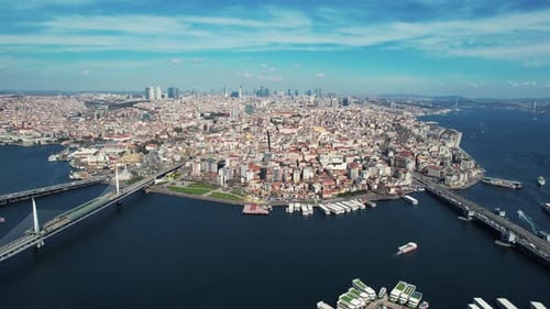 Istanbul Europe Aerial Background. Turkey Bosphorus. Istanbul Sea