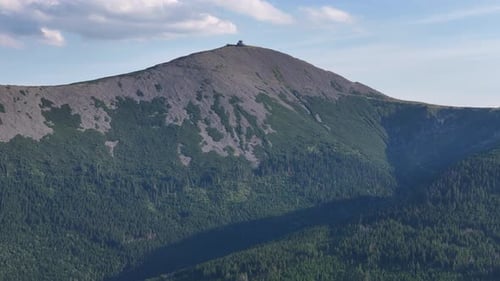 Sniezka (Snezka) mountain on the border between Czech Republic and Poland