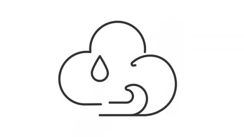 Minimalist Animated Weather Warning Line Icons