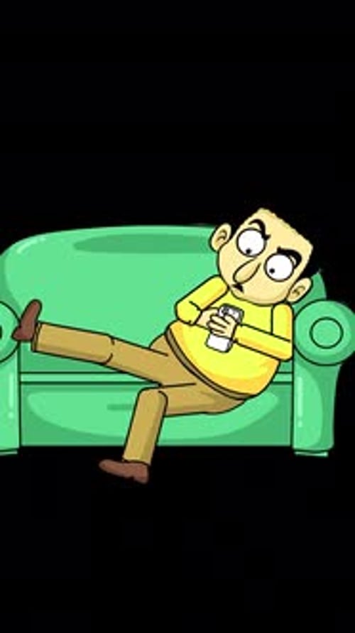 Angry Man Chatting On Social Media Platform Vertical On Alpha Channel