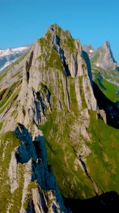 Ebenalp to Schafler Mountain Ridge Swiss at Sunset Swiss Alpstein Appenzell Innerrhoden Switzerland