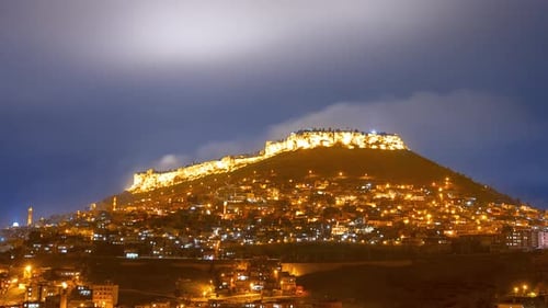 Mardin City Center Night Timelapse