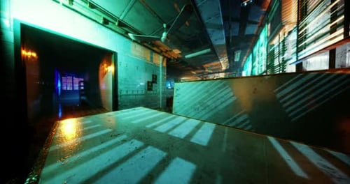 Light Reflections Create an Artistic Ambiance in an Abandoned Warehouse Space