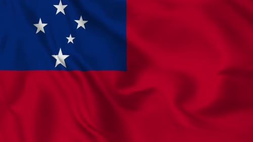 Samoa National Flag Waving Seamless Loop Animation