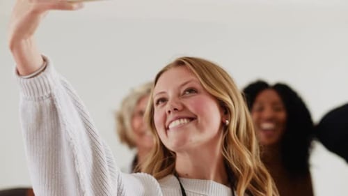 Happy Volunteers Selfie at Charity Drive