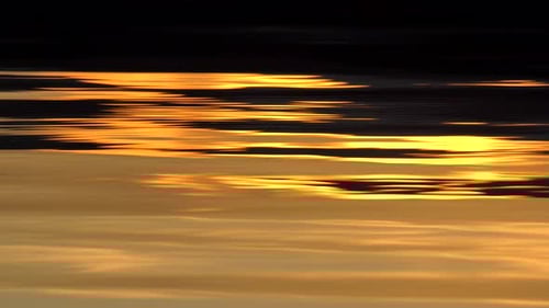 Reflection of sunset over lake surface