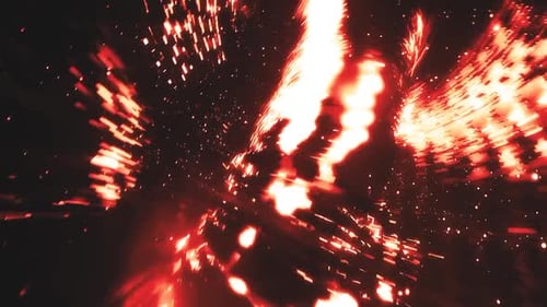 Dynamic Red Sci-Fi Energy Tunnel Loop Background