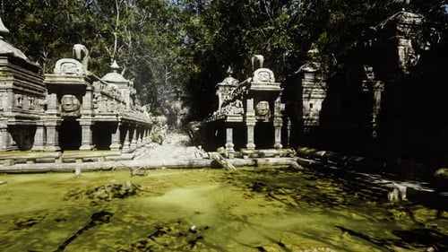 Heritage Site Showcasing Intricate Carvings and Aged Stone Ruins