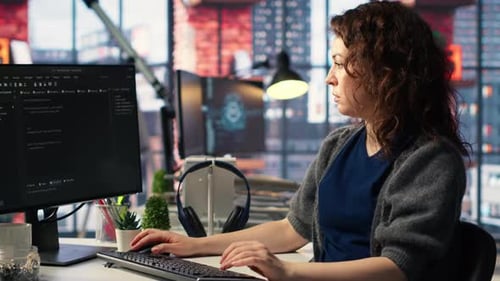 Admin Writing Code Doing Maintenance on Artificial Intelligence Neural Networks